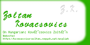 zoltan kovacsovics business card